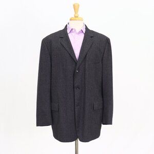 Donna Karan 46R Gray Blazer Sport Coat Jacket 3-Button Solid Y056